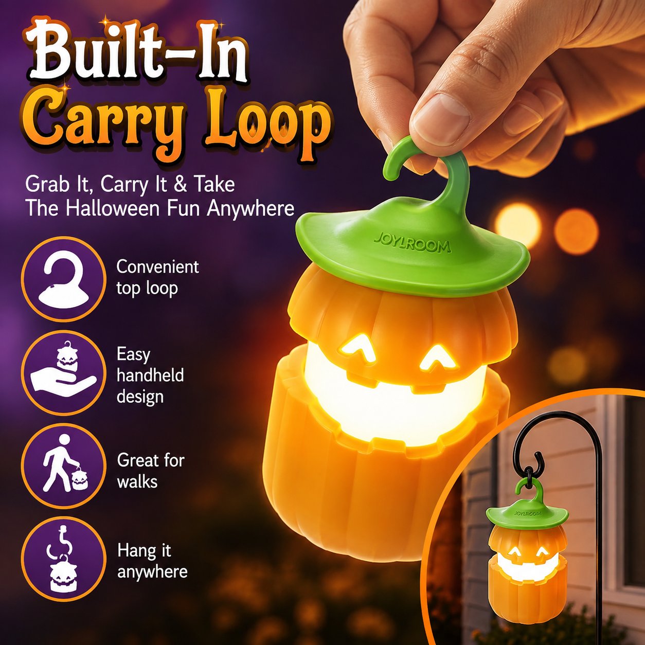 ⏳ Last Day 49% OFF – 🎃 Halloween Pull-Up Light-Up Lantern Collection | Collapsible Character Design with Glowing Center, Carry Loop & Compact Telescoping Body 👻✨