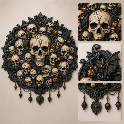 🦇 Gothic Halloween Wall Art Collection | Metal Skull, Ghost & Bat Decor with 3D Visual Effect for Haunted Wall Displays 🎃