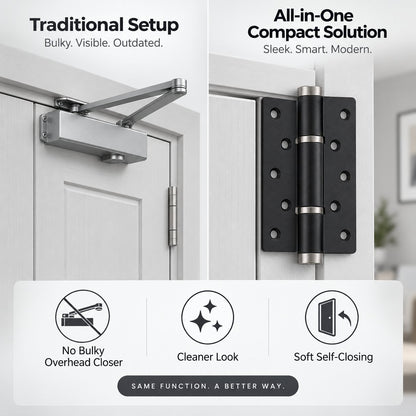 🚪 5' Hydraulic Self-Closing Door Hinge — Dual-Adjustable Soft-Close Design