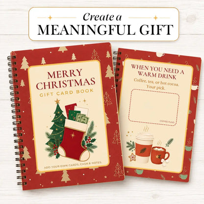 🎁🎅🏼MERRY CHRISTMAS! GIFT CARD BOOK📚 14 Themed Pages, Hardcover & Durability Line