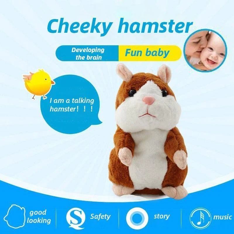 🐹 Talking Hamster Plush – repeats whatever you say, auto head-shaking, hilarious fun for kids & adults 🎁