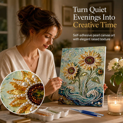 ✨ LAST DAY 49% OFF – Premium Pearl Self-Adhesive Canvas Art Kit | Pre-Printed Oil Canvas with Acrylic Pearl Pieces DIY Elegant 40×50cm Wall Decor 🖼️💎