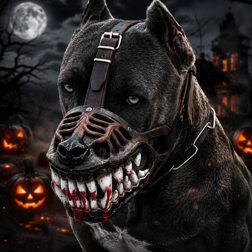 Hellhound Monster Dog Muzzle with Bloody Teeth