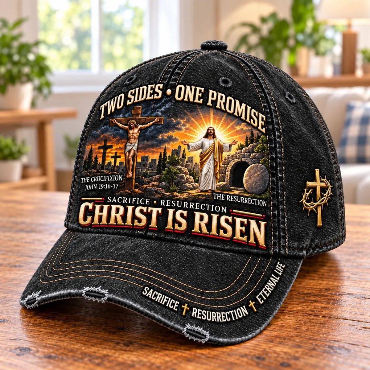 🔥LAST DAY 50% OFF - ✝️ Christ Is Risen Two Sides One Promise Baseball Cap (🧢100% Cotton)