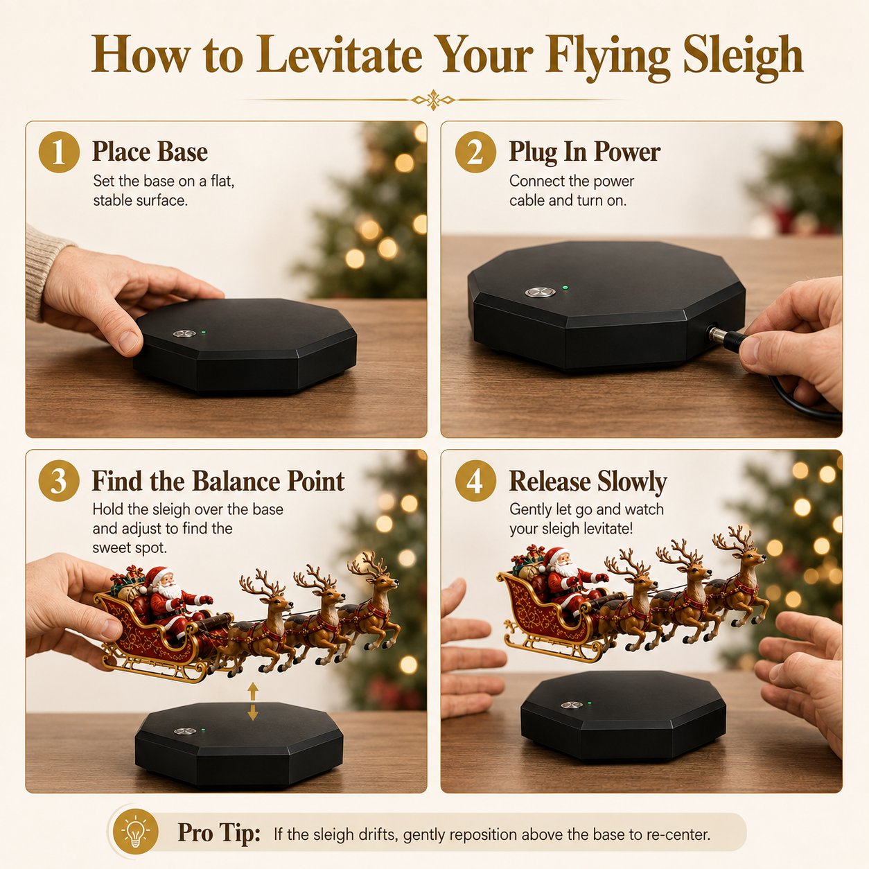🎅 Santa’s Flying Sleigh — Magnetic Levitation Christmas Display ✨