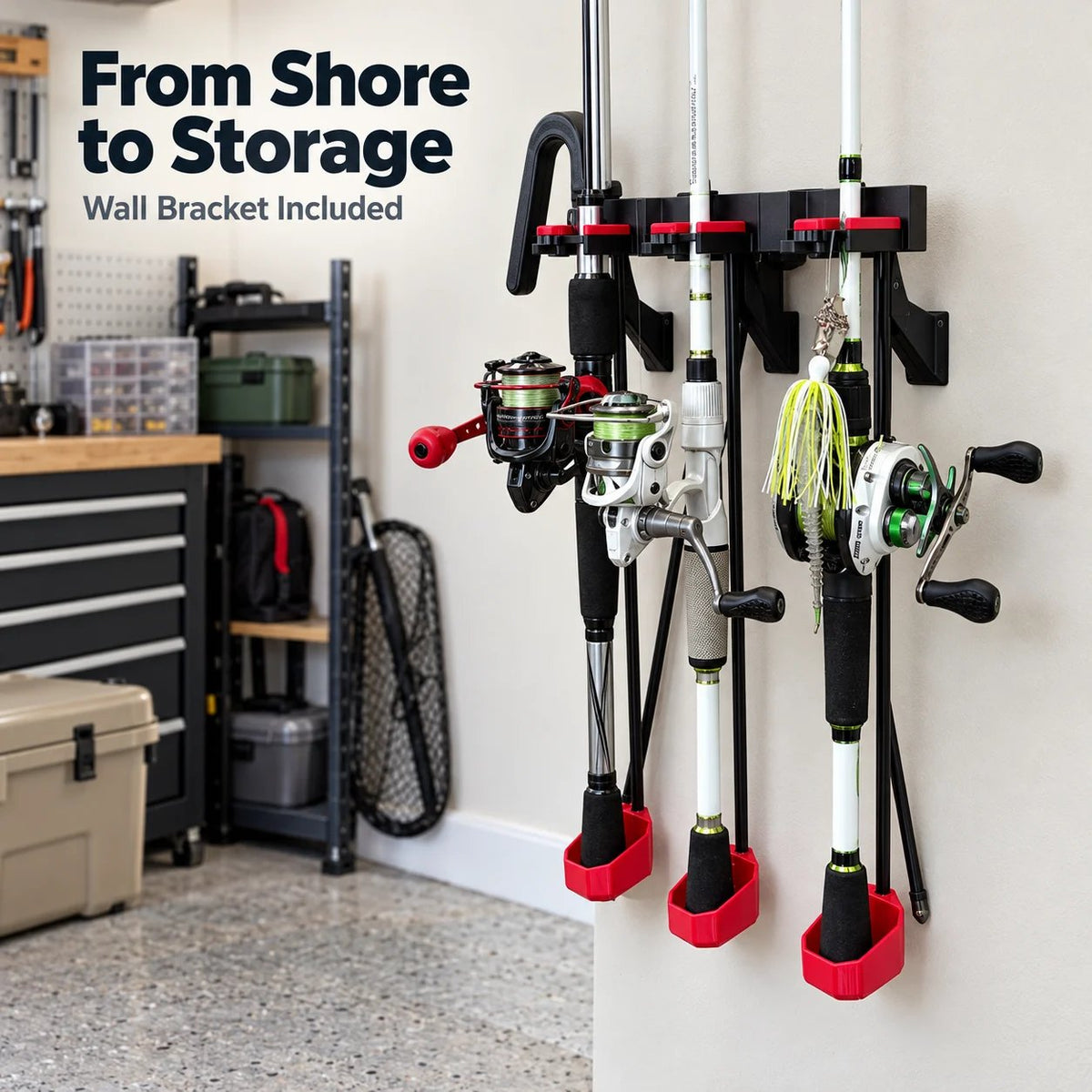 🎣 Modular Adjustable Fishing Rod Holder | Stand & Wall Rack