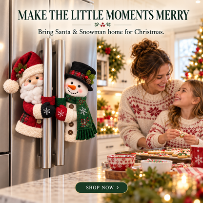 🎄 Santa & Snowman Christmas Fridge Handle Huggers