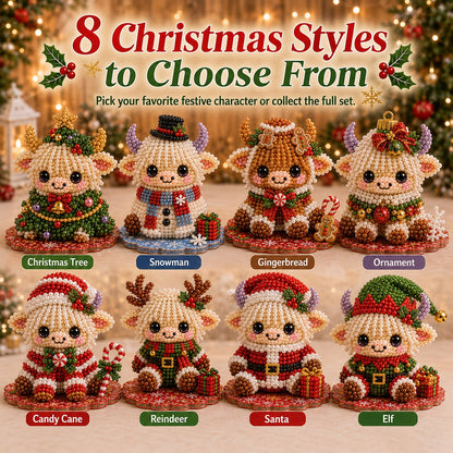 ⏳ Last Day 49% OFF – 🎄Beginner-Friendly Christmas Highland Cow 3D Pearl Bead DIY Kit | Complete Kit with All Tools & Step-by-Step Guide Included 💕