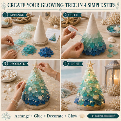 ⏳ Last Day 49% OFF – 🌊 Beginner-Friendly DIY 3D Lighted Sea Glass-Style Art Kit Collection | Complete Kit with Sea Glass-Style Pieces, LED Lights & Step-by-Step Guide Included 💕