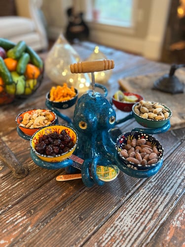Handmade Octopus Snack Server