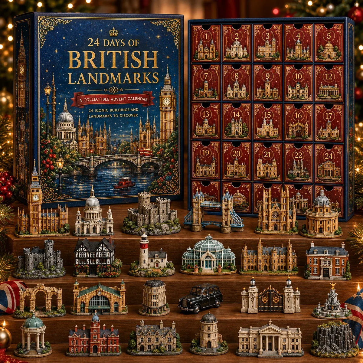 ⭐CHRISTMAS KICKOFF 49% OFF - 2026 Days of British Landmarks Blind Box - 24‑Day Festive Countdown, UK Landmark Themed Collectible Miniatures Blind Box - Gift For Britain & Travel Lovers