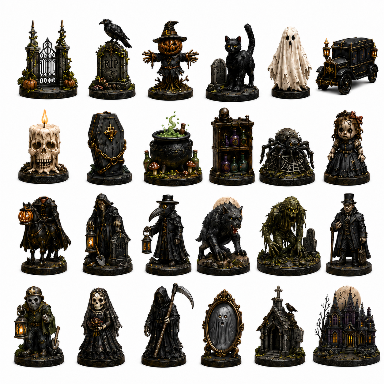 Haunted Manor Halloween Countdown Calendar 2026 – 24 Nights of Terror Gothic Miniature Collectibles