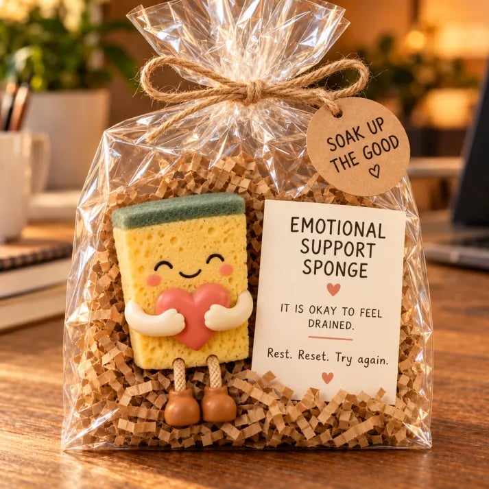 🔥 Emotional Support Desk Companions 🎁 Funny Coworker Gift with Encouraging Message Card