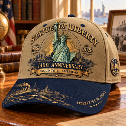 💝LAST DAY 49% OFF - 🗽 Statue of Liberty 140th Anniversary 1886–2026 – Premium Embroidered Heritage Cap | Cotton-Poly Blend • Detailed Embroidery • Adjustable Fit 🇺🇸