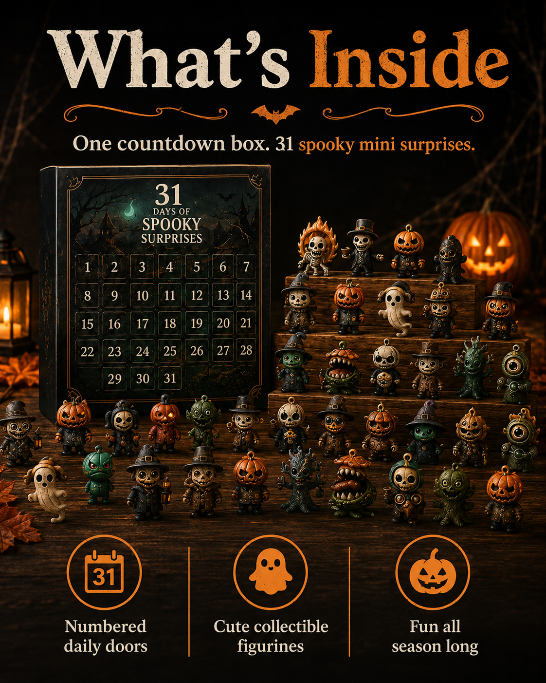 31-Day Halloween Advent Calendar with Mini Figurines