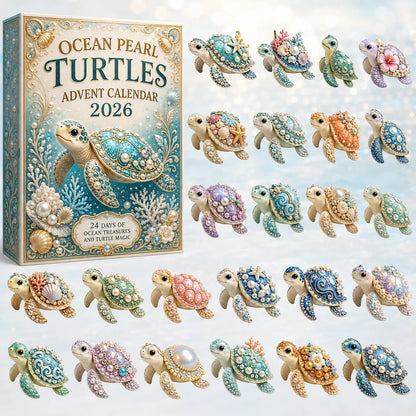 ⏳ Last Day 49% OFF – 🐢 2026 Ocean Turtle Christmas Advent Calendar | 24 Unique Acrylic Turtle Collectibles with Colorful Ocean-Inspired Designs for Daily Holiday Surprises 🌊✨