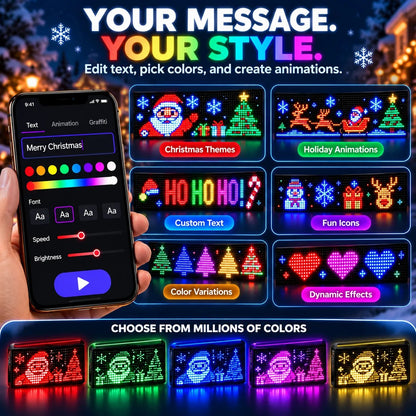 🚗 Smart LED Pixel Car Display | App-Controlled Text, Colors & Animations