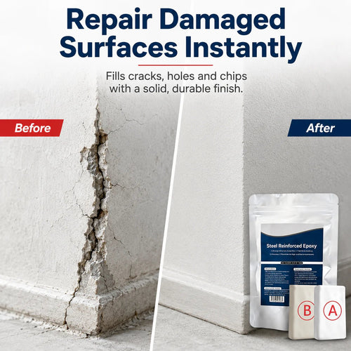 🔧Steel Reinforced Epoxy Repair Putty – Multi-Surface Moldable Epoxy for Metal, Wood & Hard Surfaces, Patch Cracks Gaps Holes, Sandable & Paintable, Water-Resistant🛠️