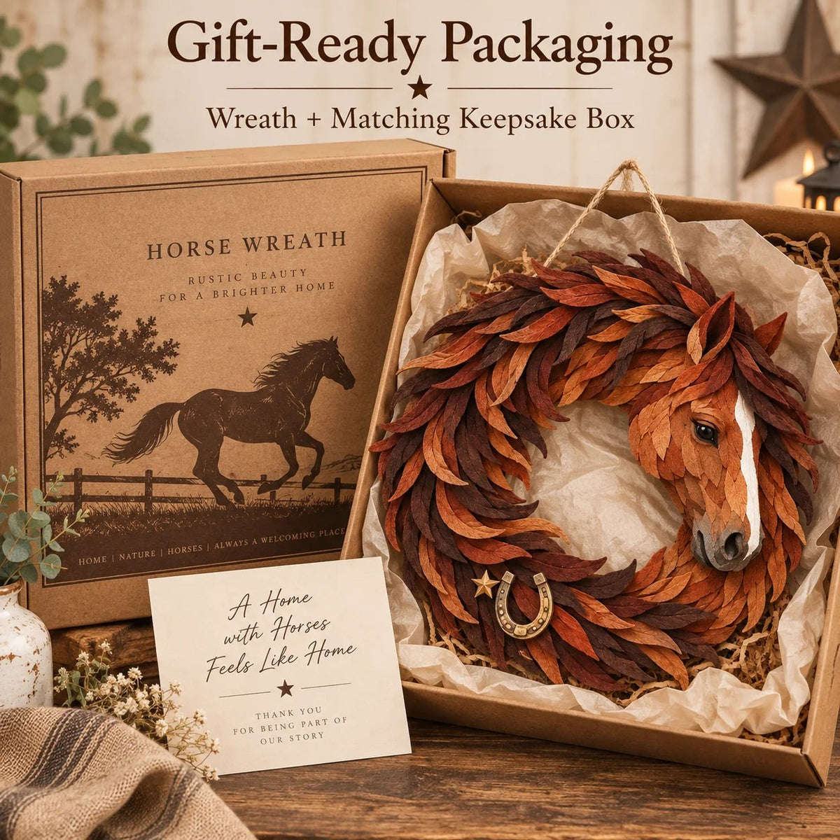 🔥HOT SALE🔥🐴 Rustic Horse Wreath