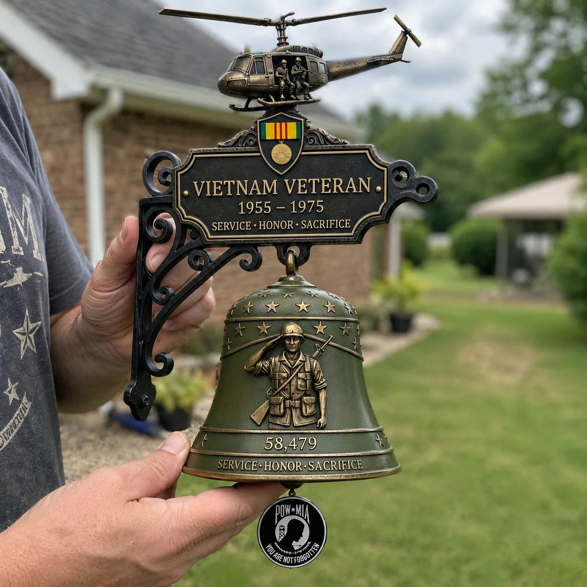 Close view of Vietnam Veteran Tribute Wall Bell