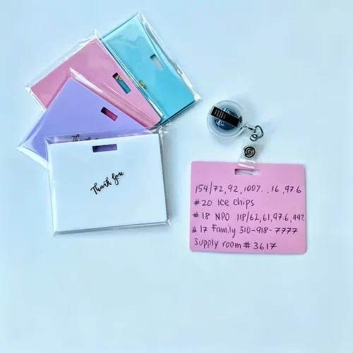 🩺Erasable Badge Note | Dual-Side Writable, Fade-Proof & No Blur (🖊Write. Wipe. Repeat.) 🎁Free Badge Clip Included📋