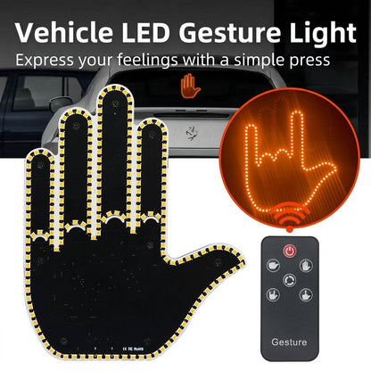 🖕 Wireless Car LED Gesture Light – Express Yourself on the Road Instantly!