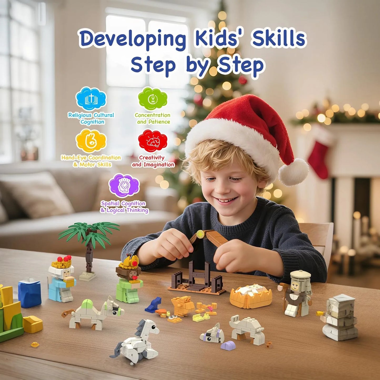 ⏳ Last Day 49% OFF – 🧱 24-Day Christmas Nativity Building Block Advent Calendar | 24 Daily Buildable Characters, Premium ABS Blocks & No-Glue Snap-Fit Assembly 🎄✨