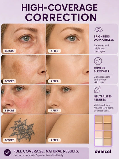 💄 Beauty Must-Have ✨ 8-Color Cream Concealer Palette for Full Coverage, Color Correction & Contouring