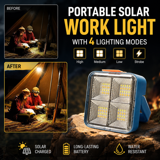 🔥🎁Hot Sale 49% OFF💡Portable Solar Work Light with 4 Lighting Modes