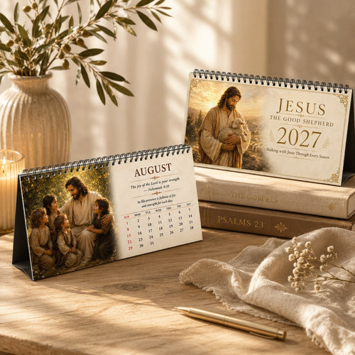Christian Desk Calendar 2027 - Jesus Inspired Daily Calendar - Gifts for Christians
