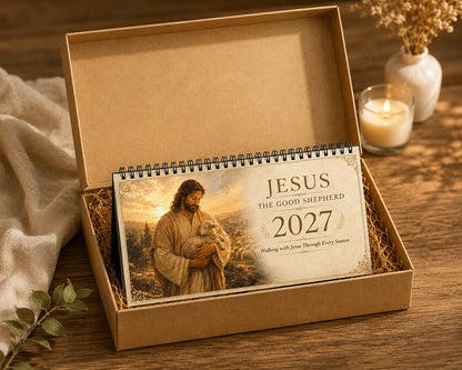 Christian Desk Calendar 2027 - Jesus Inspired Daily Calendar - Gifts for Christians