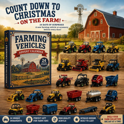 High-quality miniature model✨Farming Vehicles World Advent Calendar 2026 - 24-Day Festive Countdown, Acrylic Charms Blind Box