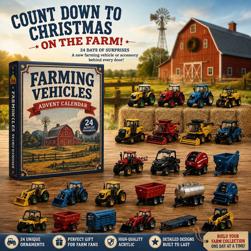 High-quality miniature model✨Farming Vehicles World Advent Calendar 2026 - 24-Day Festive Countdown, Acrylic Charms Blind Box