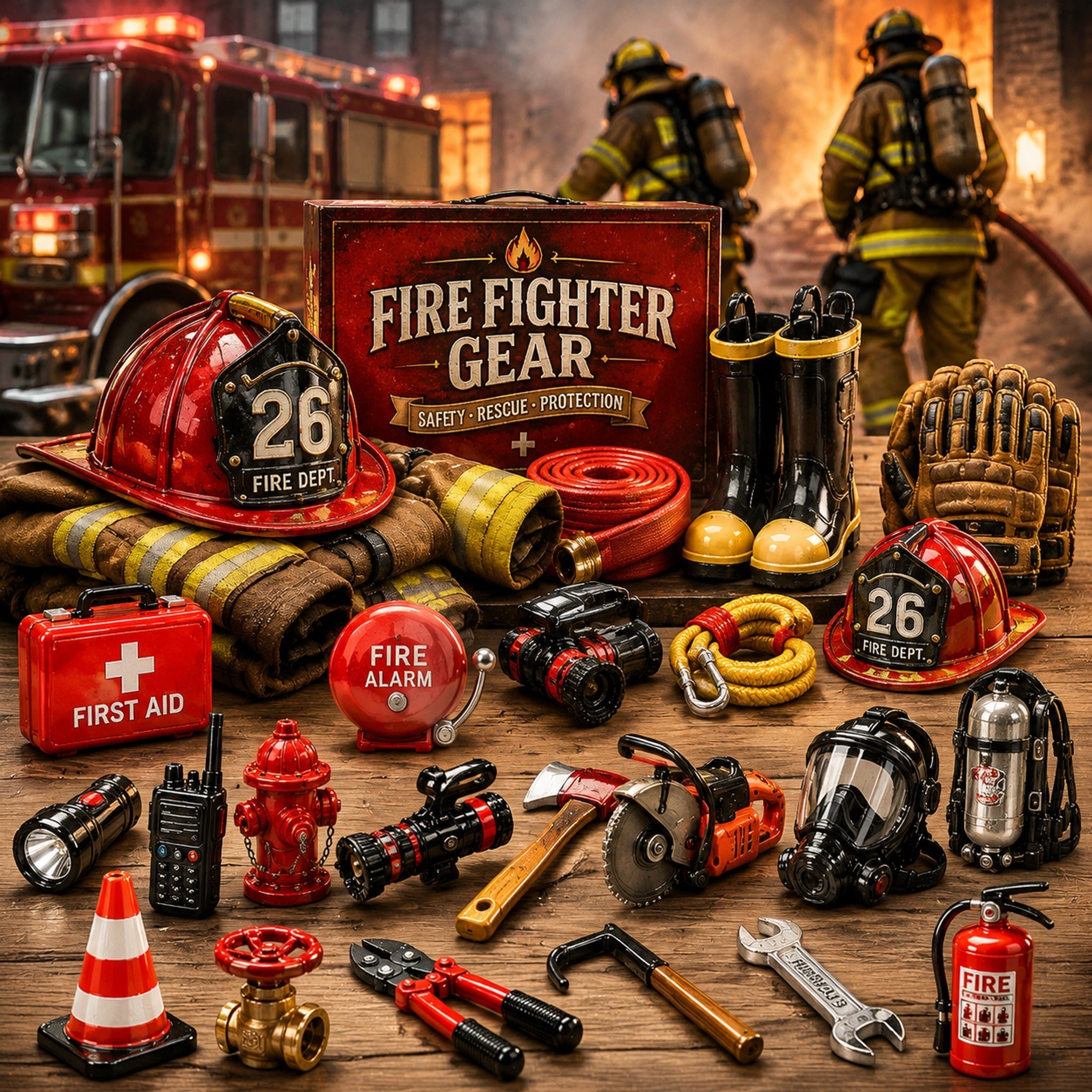 Opening firefighter advent calendar compartments