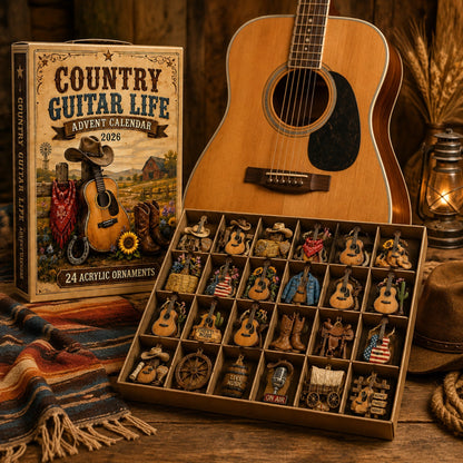 🔥Last 50 pcs✨Country Guitar Life Advent Calendar 2026 - 24-Day Festive Countdown, Acrylic Charms Blind Box