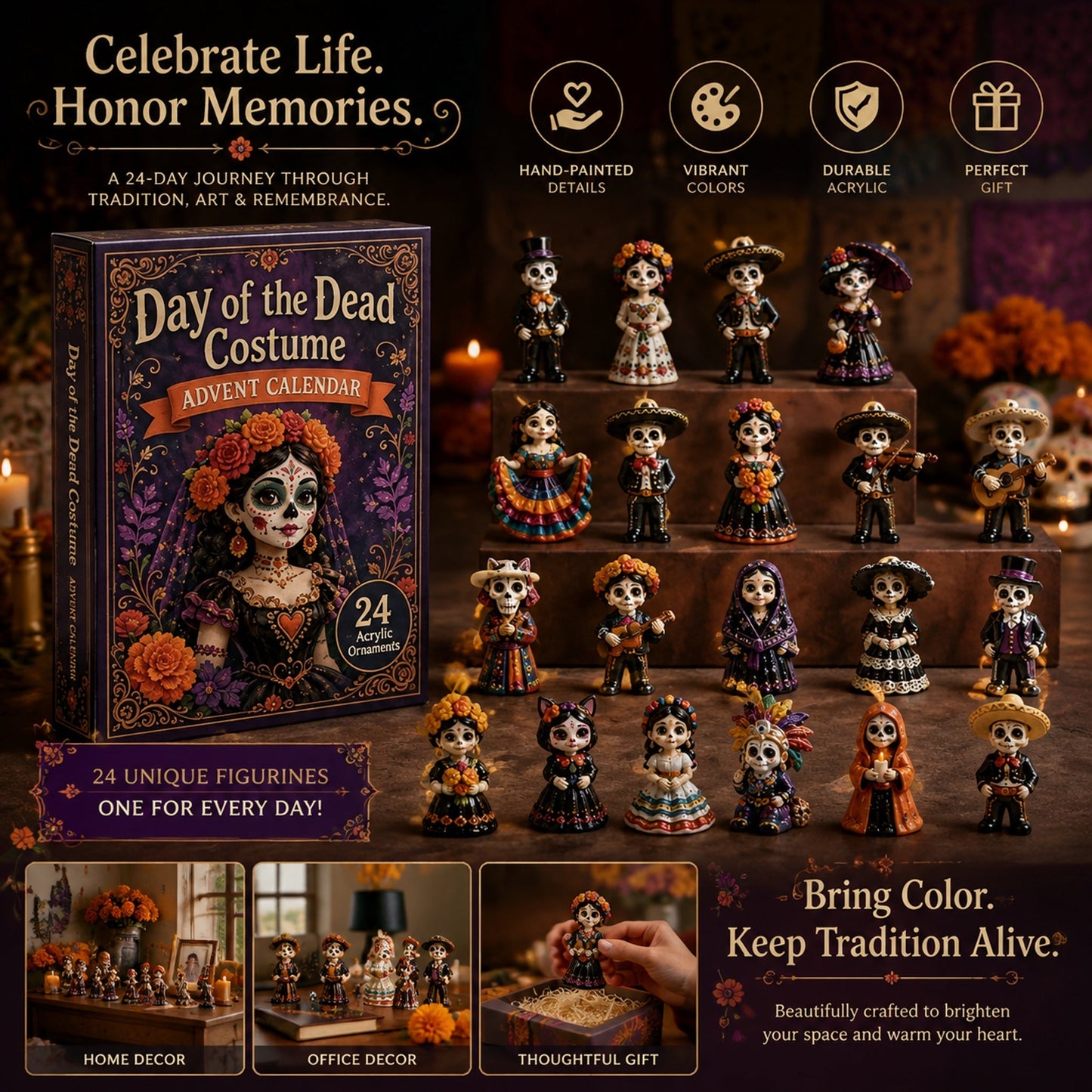 Day of the Dead Costume Advent Calendar 2026 – 24 Acrylic Charms