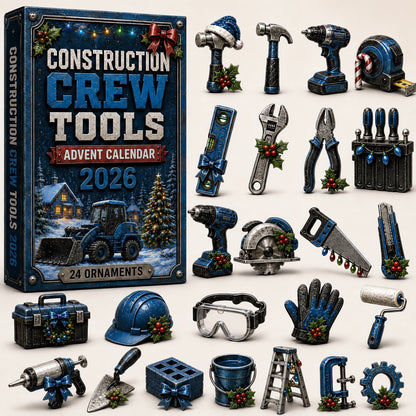 🔥Last 50 pcs✨Construction Crew Tools Advent Calendar 2026 - 24-Day Festive Countdown, Acrylic Charms Blind Box