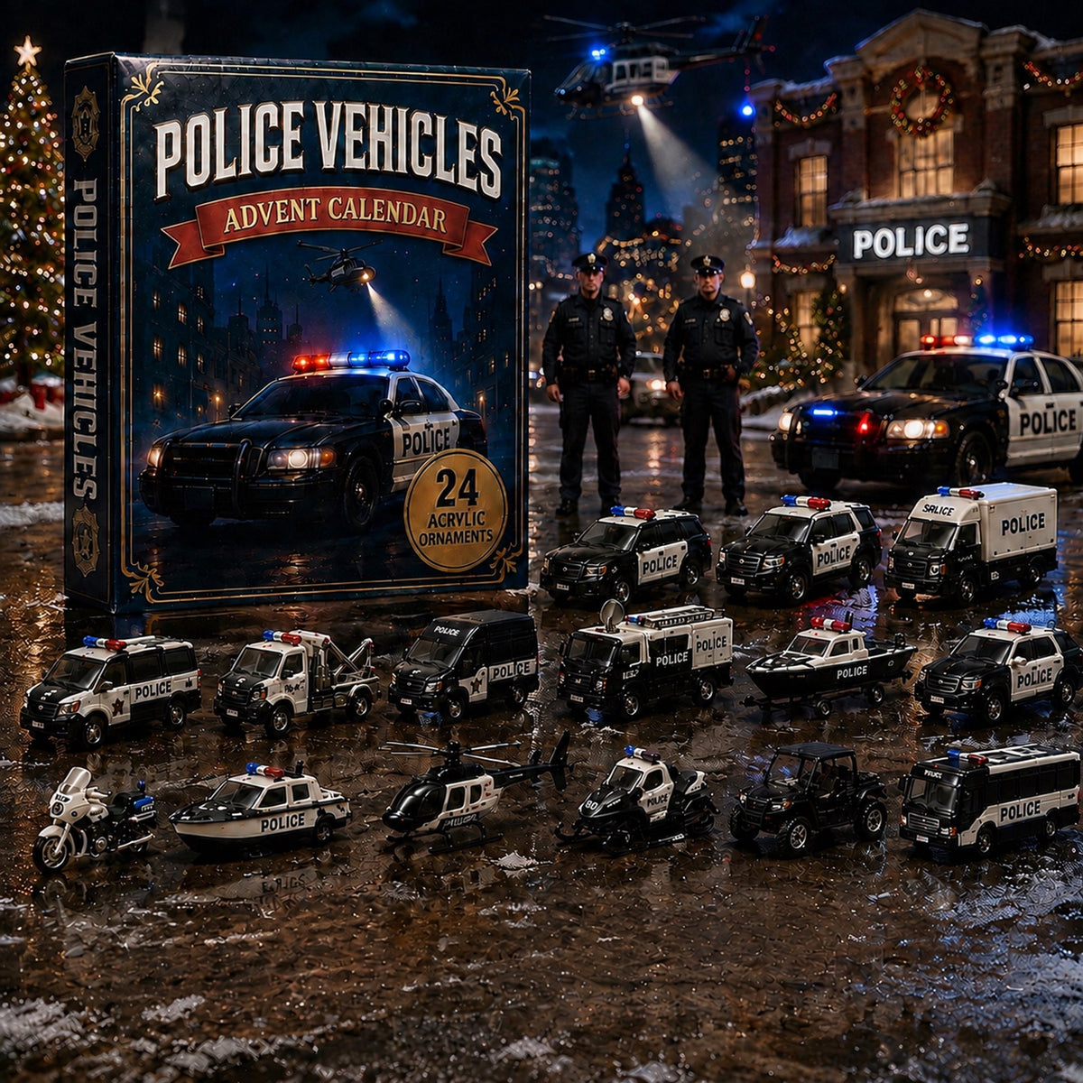 Police Vehicles Fleet Advent Calendar gift