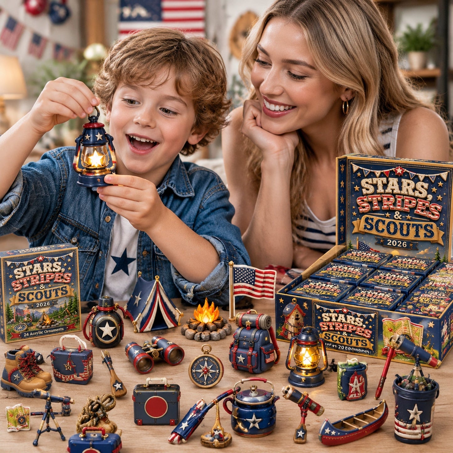 Stars Stripes Camping  Advent Calendar 2026 - 24-Day Festive Countdown