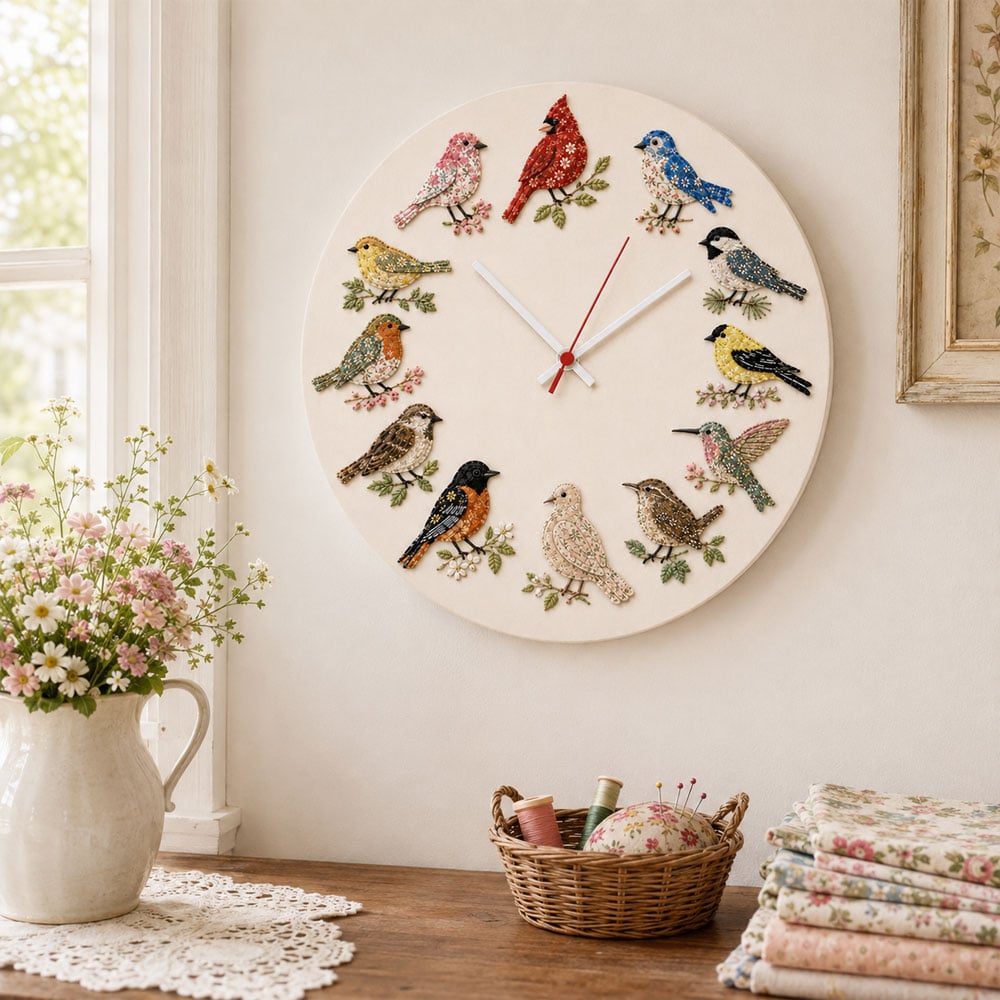 ⏳ Last Day 49% OFF – 🕒 Beginner-Friendly DIY Patchwork Fabric Clock Kit – 12-Themed Appliqué Wall Clock | Complete Kit with Coordinated Fabrics, Clock Mechanism & Step-by-Step Guide Included 💕