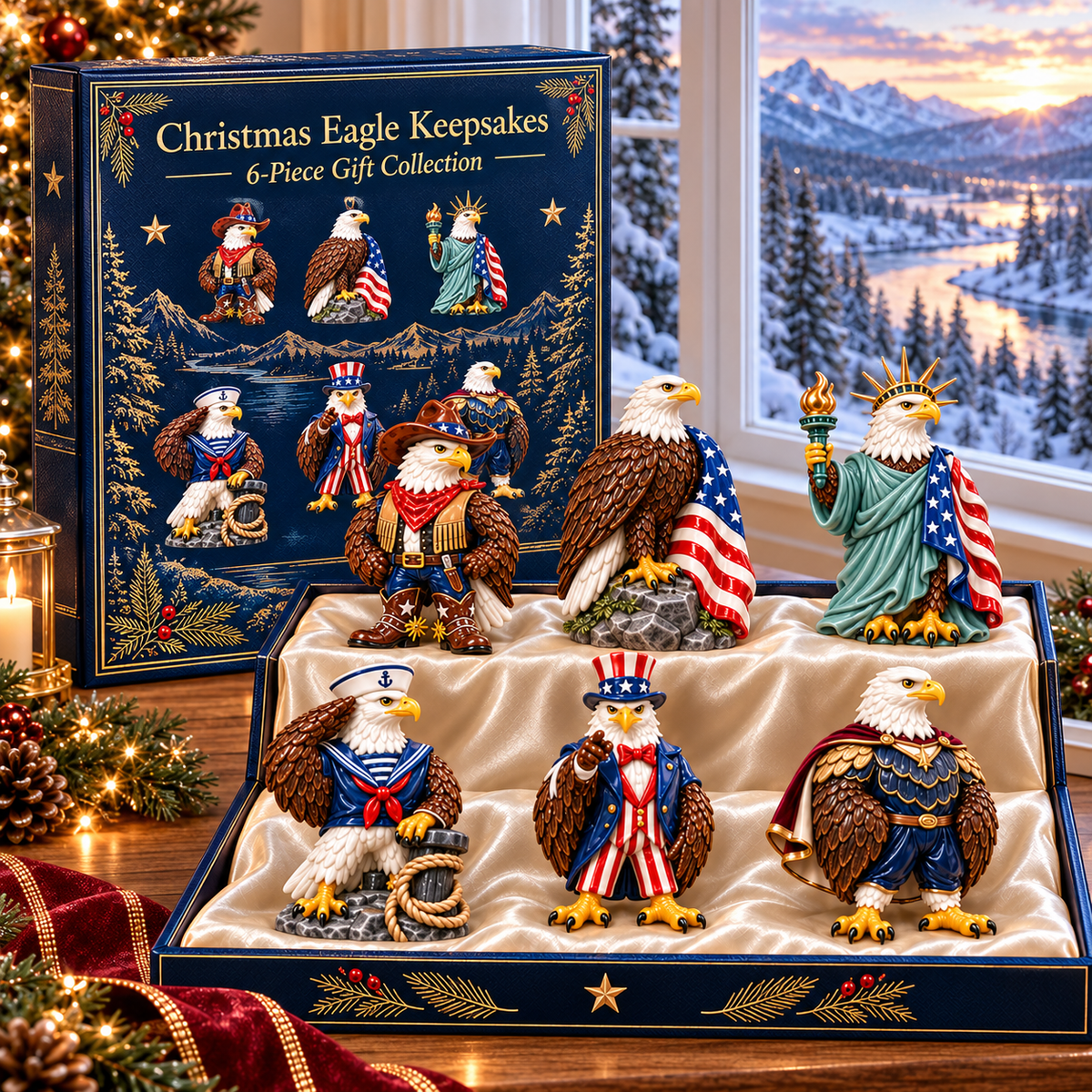 2026 Patriotic Bald Eagle Christmas Ornaments
