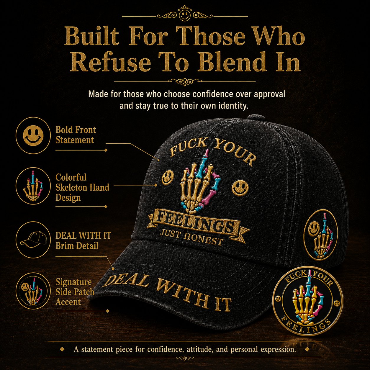 FXXK YOUR FEELINGS Cap🎁Free Double-Sided Honor Coin With Every Cap Purchase