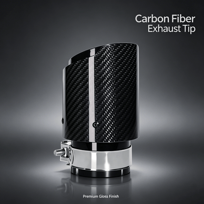 Carbon Fiber Car Exhaust Tip, Gloss Finish Slant Cut Muffler Tip