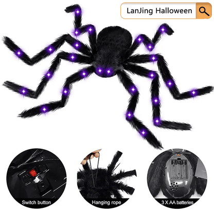 🎃Halloween Glowing Spider Web Lights🕷️