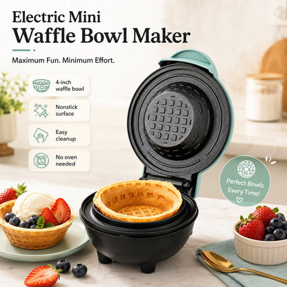 🧇 Electric Mini Waffle Bowl Maker