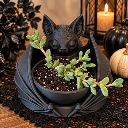 🔥LAST DAY 50% OFF - Sitting Bat Catchall Bowl 🦇 | Gothic Black Bat Trinket Dish, Whimsical Home Decor for Jewelry, Keys & Halloween Display