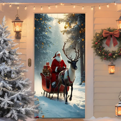 ⏰LAST DAY 50% OFF 🎅 🚪Santa & Reindeer Christmas Door Cover