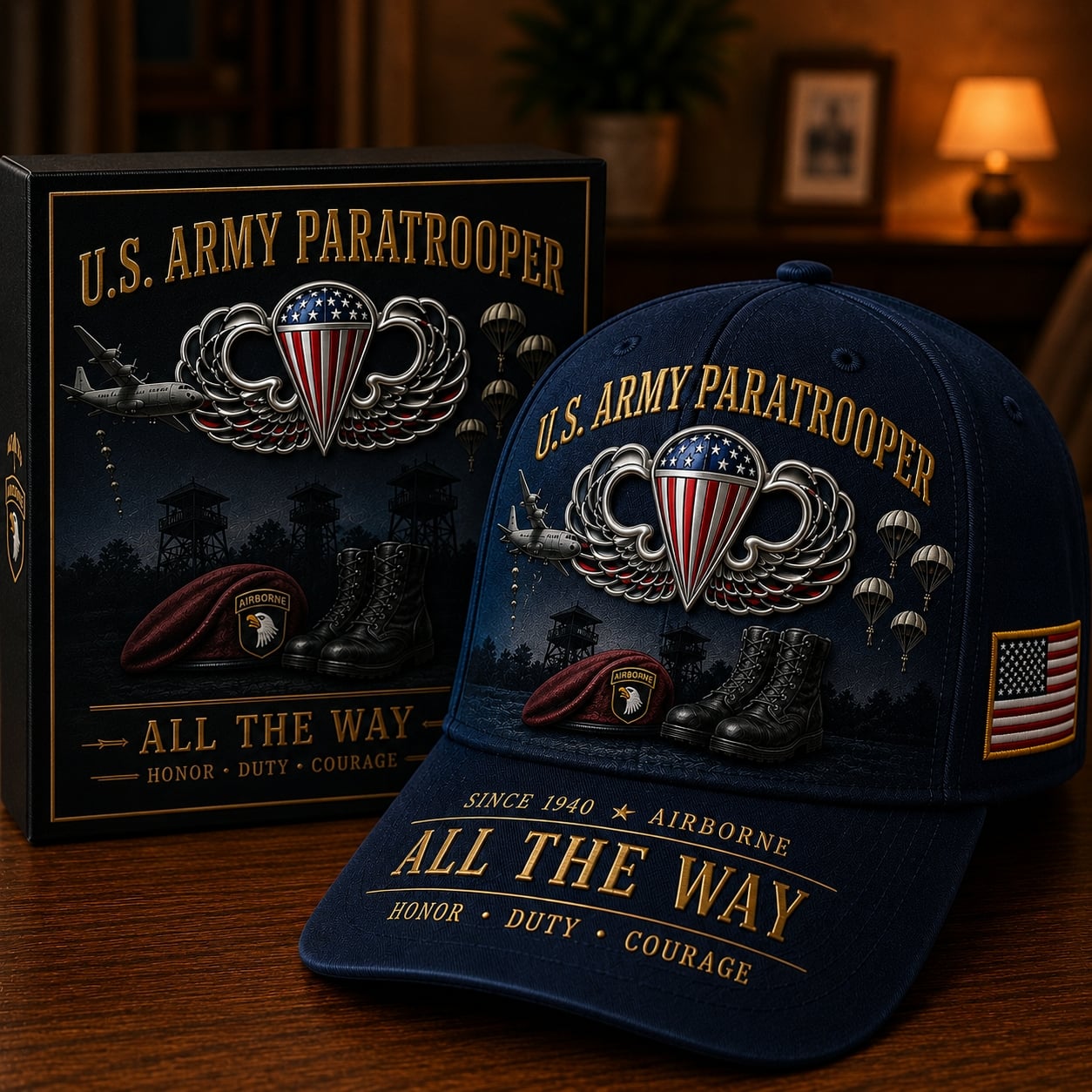 🪂U.S. Army Paratrooper “All the Way” Tribute Cap
