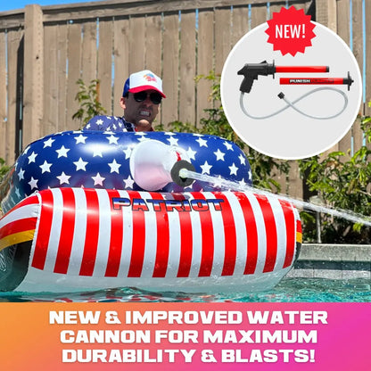🔥 Summer Pool Party Sale 49% OFF – Patriot Pool Float with Water Cannon for Beach, Lake & Pool Fun