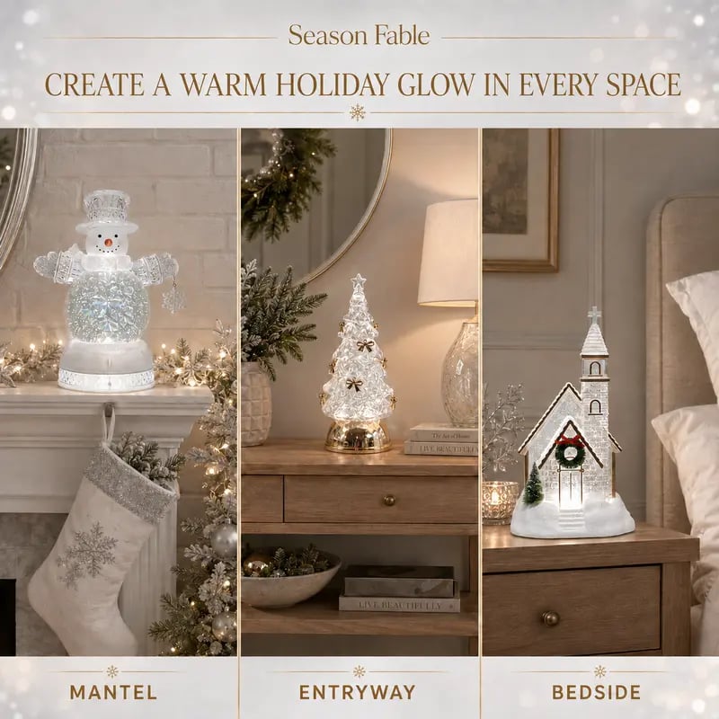 Illuminated Musical Christmas Snow Globe Lantern